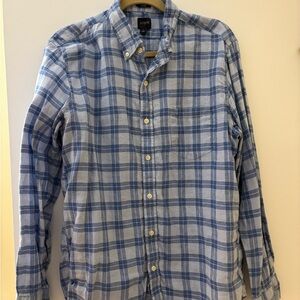 J. Crew Men's Light Blue Checkered Shirt